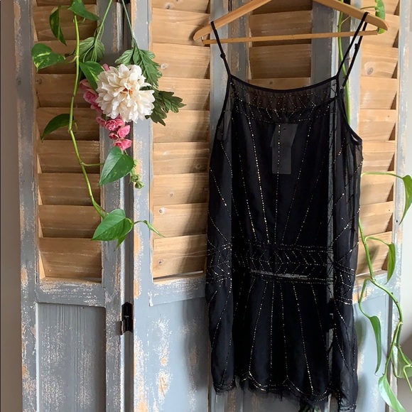 Free People Tops - Free People Beaded flapper like sheer slip dress✨